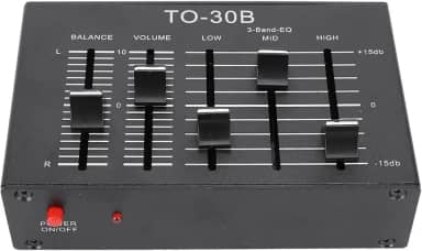 Equalizador Estéreo Eq, Equalizador de Canal de Som de 3 Bandas Com Controle de Volume de Equilíbrio para Eletrônicos, Toca-discos, Guitarras