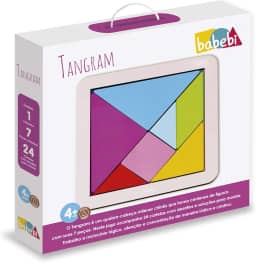 Quebra Cabeça Infantil De Madeira Tangram Educativo Colorido Babebi