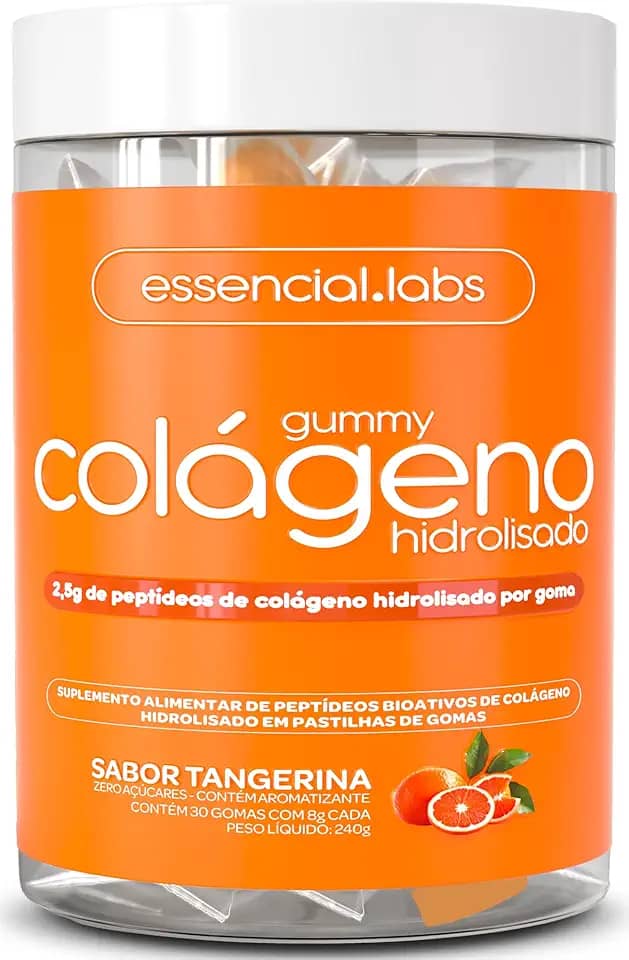 GUMMY de COLÁGENO VERISOL® com 2,5g de Peptídeos Bioativos por Gummy e Tecnologia Alemã - 30 Doses - Sabor Tangerina