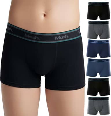 Kit 6 Cuecas INFANTIL Boxer Mash 100% Algodão Hipoalergênico Respirável Menino