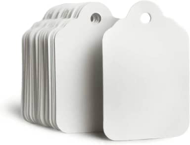 Branco Sem Rosca Marca Branca Etiquetas de preço em branco Tamanho 1,93" x 1,25" Pacote com 1000 Roupas de papel Etiqueta de pendurar Etiquetas Tamanho Etiquetas de Nome