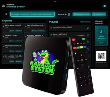 Aparelho Karaoke System 18.000 Músicas Com Pontuação Real, Sistema de Busca, Numeração, Altera Tonalidade