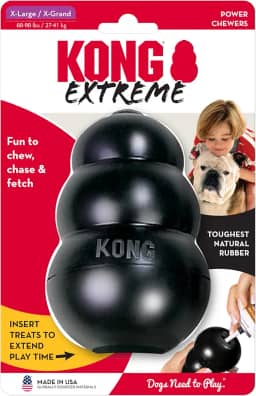 Brinquedo Mordedor com Dispenser Para Petisco Preto Kong Extreme Grande Kong para Cães