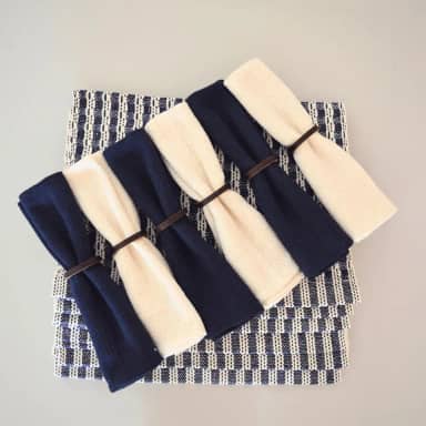 Kit Jogo Americano Diversas Cores Tear Mineiro De Luxo 6 Lugares 100% Algodão (Azul Marinho)