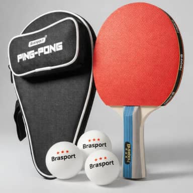 Raquete Profissional Para Tenis de Mesa Ping Pong Com Estojo e 3 Bolinhas Raqueteira