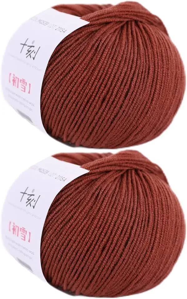Fio de lã Merino, Superwash antiborboto, peso esportivo, para tricô e crochê faça você mesmo, cachecol suéteres, 100 g, (por novelo 50 g, 150 jardas) - marrom cacau