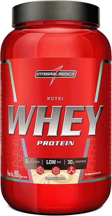 Integralmedica - Hipercalórico - Nutri Whey Protein Baunilha - Pote 900g - Fonte de Proteínas e Carboidratos - Suplemento Alimentar, Ganho Muscular e Recuperação Pós-Treino - Super Mass Gainer