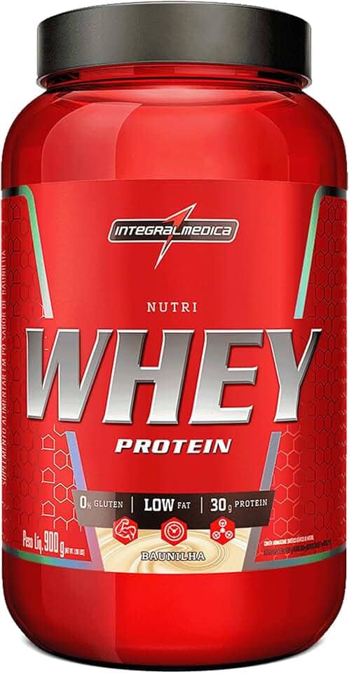 Integralmedica - Hipercalórico - Nutri Whey Protein Baunilha - Pote 900g - Fonte de Proteínas e Carboidratos - Suplemento Alimentar, Ganho Muscular e Recuperação Pós-Treino - Super Mass Gainer