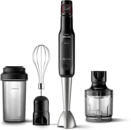 Philips Walita Preto e Inox Mixer Pro - Mix 4 em 1 - SpeedTouch com guia de velocidade - Copo para viagem - Fácil de limpar - 400W - 220V (RI2622/70)