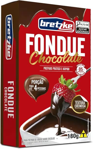 Bretzke – Mistura para Fondue Sabor Chocolate 180g | Preparo Rápido com Leite | Textura Cremosa e Sabor Intenso | Ideal para Sobremesas, Reuniões e Momentos Especiais