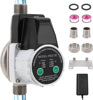 TRUERZA Bomba Pressurizadora de Água, 300W, 2100L/h, 100-240V, Automática, Ajustável, Silenciosa