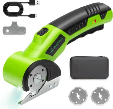 Tesoura elétrica sem fio 4,2 V cortador de papelão recarregável com bateria de 2000 mAh, luz LED, trava de segurança, lâmina de substituição, cortador de caixa para papelão, tecido, plástico e tapete