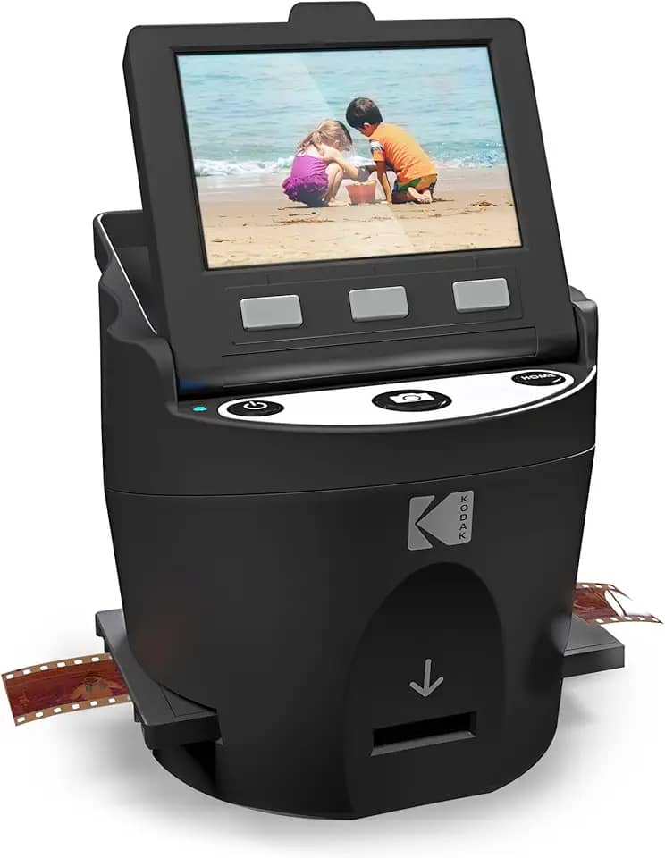Kodak Scanza Digital Film & Slide Scanner - Converte 35mm, 126, 110, Super 8 e 8mm negativos de filme e slides para JPEG - Inclui grandes inclinação de 3,5 "LCD, inserções de filme de fácil carga, adaptadores e mais