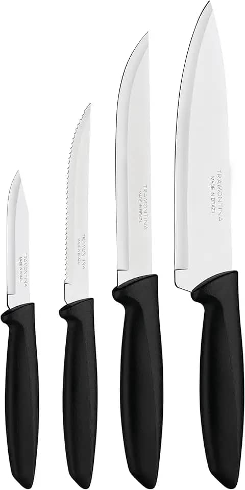 Tramontina JOGO FACAS INOX 4PC PLENUS PRE, Preto