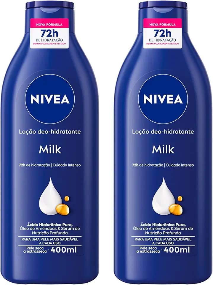 NIVEA Kit Loção Hidratante Milk Pele Seca a Extrasseca 400ml (2 unidades)