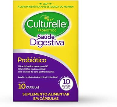 Culturelle Probiótico Saúde Digestiva, Suplemento Alimentar Diário, Com Lactobacilos, Sem Glúten, Sem Lactose, 10 Cápsulas