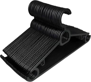 Kit 20 Cabides Adulto Preto Antideslizante Reforçado | Cabide Resistente Para Roupas Pesadas Calças Camisetas | Contém Porta Gravata, Cinto e Lenço,Camisas, Ternos Gancho para Vestido | CSCABIDES