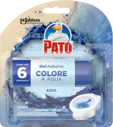 Pato Detergente Sanitário Gel Adesivo com Aplicador Azul 38g com 6 Discos