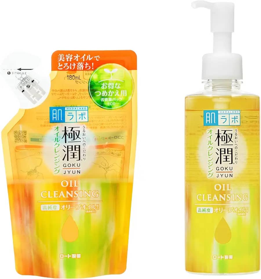 Hada Labo Cleansing Oil - Kit com Óleo de Limpeza facial demaquilante 200ml + Refil 180ml