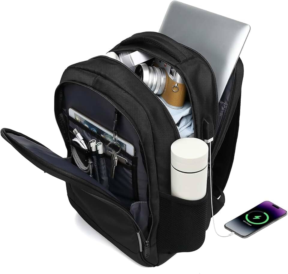 Mochila Grande para Notebook 17.3 Masculina Feminina,Mochila Backpack Executiva Antifurto, Reforçada, Saídas USB,Impermeável, Escolar, Faculdade, Trabalho,Viagem,Presente