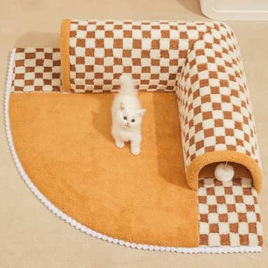 Cama 2 em 1 para gatos, túnel de brinquedo interativo removível, antiderrapante, cama macia para gatos