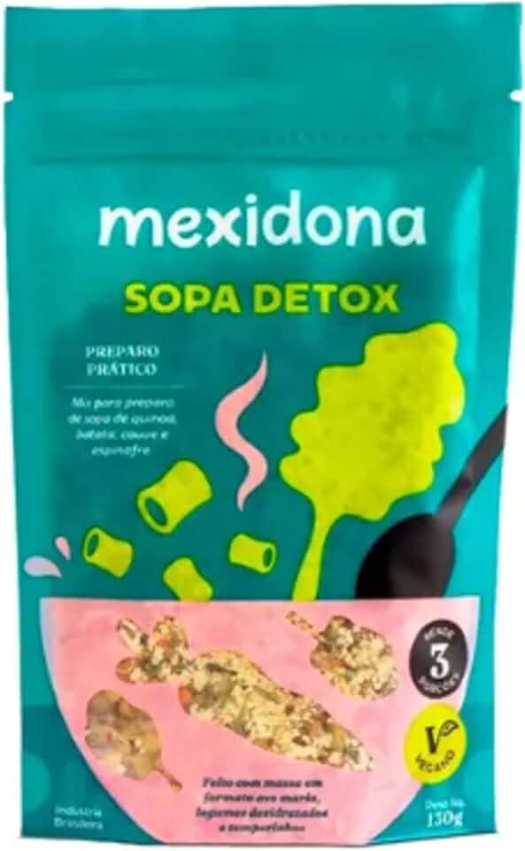 Sopa Detox (Espinafre/Couve/Cenoura/Quinoa e Macarrão) de 130g-Mexidona