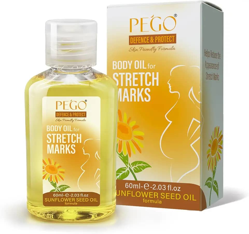 AOAO Óleo Para Estrias Pego Para Gravidez, Óleo Corporal Para Gestantes Para Prevenção E Redução De Estrias, Cuidados Com A Pele Hidratante, 2,03 Oz (1 Pacote)