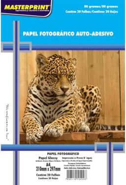 Papel Fotografico Inkjet Glossy Adesivo 80G. Pacote Com 20 - 67541