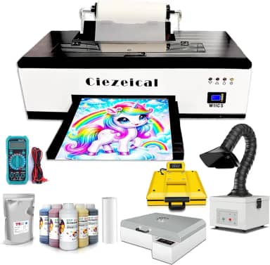 Impressora A3 DTF XP600 com impressão de alta resolução, circulação automática de tinta branca, agitação temporizada, processo de impressão eficiente para roupas