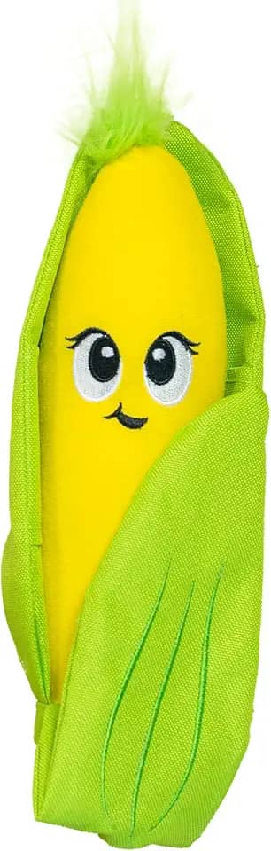 Outward Hound Quebra-cabeça interativo para cães de pelúcia por Nina Ottosson, brinquedo durável para cães, brinquedos de enriquecimento de pelúcia, milho, multicolorido