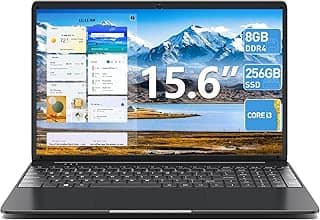 SGIN Laptops Windows 11, laptop de 15,6 polegadas 8 GB DDR3 512 GB SSD com processador I3, webcam, HDMI, USB 3.0, bateria de 7000 mAh, WiFi, tipo-C, BT4.2, USB 3.2 * 3 (preto)