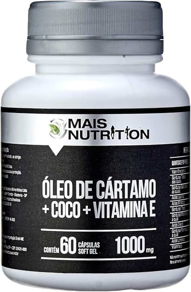 Oleo de Cártamo + Oleo de Coco + Vitamina E 1000 mg 60 capsulas Mais Nutrition