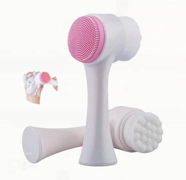 Escova de Limpeza Facial Manual 2 em 1 Massageador de Silicone Skincare Unissex Adequada para Uso Diário Limpeza Profunda Qualidade Premium Cores variadas