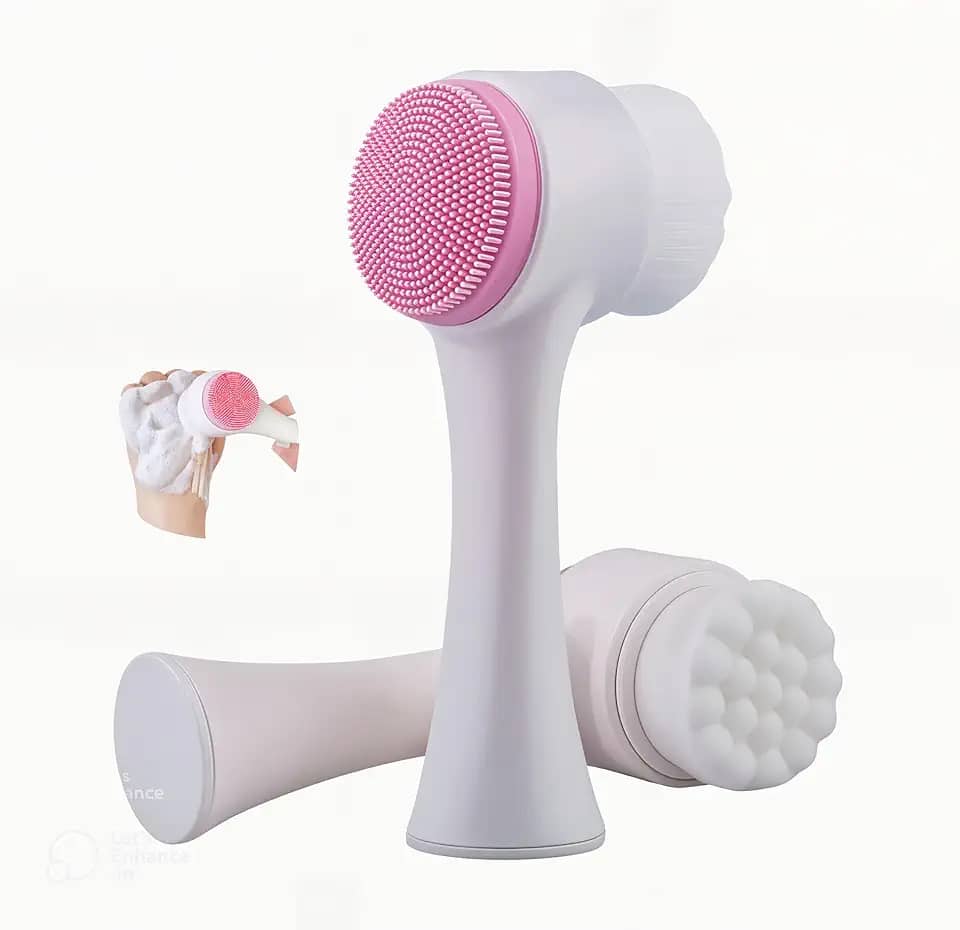 Escova de Limpeza Facial Manual 2 em 1 Massageador de Silicone Skincare Unissex Adequada para Uso Diário Limpeza Profunda Qualidade Premium Cores variadas