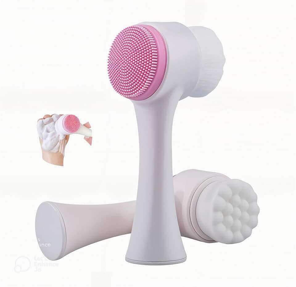 Escova de Limpeza Facial Manual 2 em 1 Massageador de Silicone Skincare Unissex Adequada para Uso Diário Limpeza Profunda Qualidade Premium Cores variadas