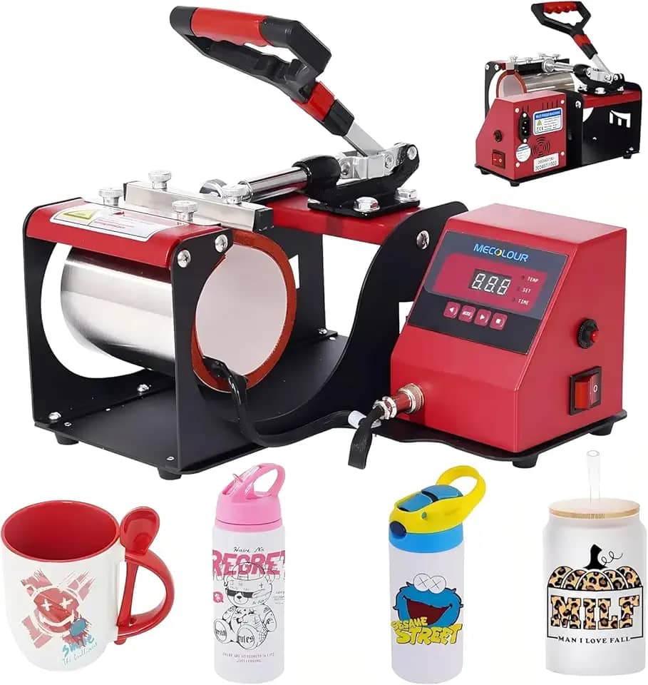 11oz Prensa Térmica De Sublimação Em Caneca Máquina De Prensa De Café Copo De Cerveja Caneca (110V, Vermelho)