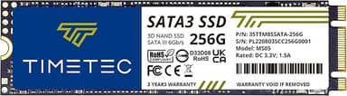 Timetec SSD 3D NAND SATA III de 256 GB, 6 Gb/s M.2 2280 NGFF 128TBW, velocidade de leitura de até 550 MB/s SLC Cache Performance Boost Unidade interna de estado sólido para PC, computador, laptop e