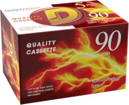 Mersoco Fita Cassete De Áudio Virgem - 90 Minutos De Tempo De Gravação - Baixo Ruído E Alto Rendimento - Ditado, Gravação De Mp3 Em Fita Virgem - Pacote Com 5