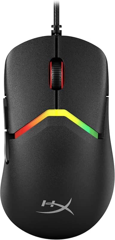 Mouse Gamer HyperX Pulsefire Saga - Design Modular, Switches Ópticos, Sensor de 8000 Hz, até 26000 DPI, 69g, Cabo HyperFlex 2, Preto (A2PB3AA)