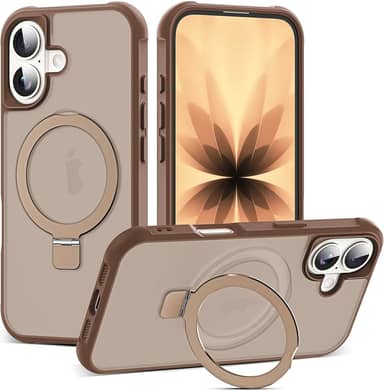 Capa compatível com iPhone 2025 com suporte magnético invisível de anel de vedação transparente de grau militar para iPhone 2025 de 6,3 polegadas [compatível com Mag-Safe] [ótima sensação de