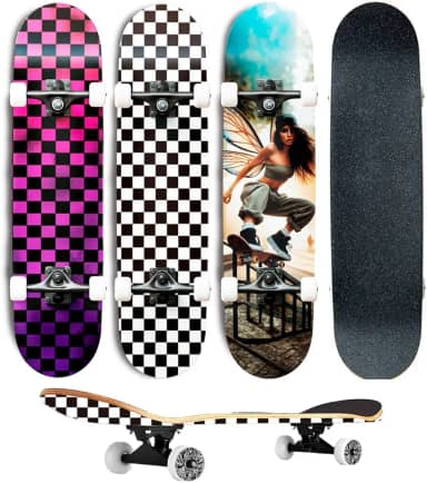 Skate Semi Profissional Montado Completo Modelos 7.5