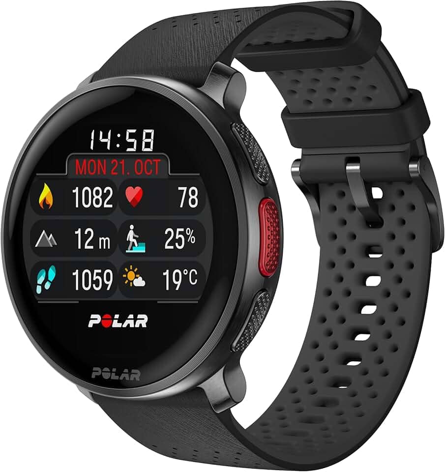 Polar Vantage V3 Preto - Relógio esportivo com GPS, monitor de frequência cardíaca avançado e bateria duradoura, Smartwatch, mapas offline, relógio de corrida, relógio para triatlo