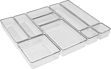 Acrimet Organizador Modular para Gavetas, Bancadas e Armários, Plástico Transparente, Kit com 10 Potes Tamanhos Sortidos, 979.0