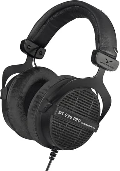 beyerdynamic Fone de ouvido Dt 990 Pro circum-auricular para monitor de estúdio - estrutura estéreo aberta com fio (80 Ohm, preto (edição limitada))
