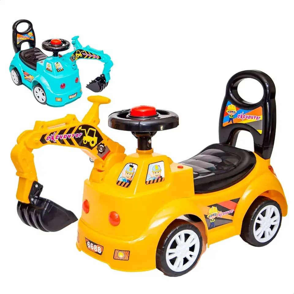 Escavadeira de Brinquedo Gigante Trator Retroescavadeira Carrinho Infantil (Amarelo)