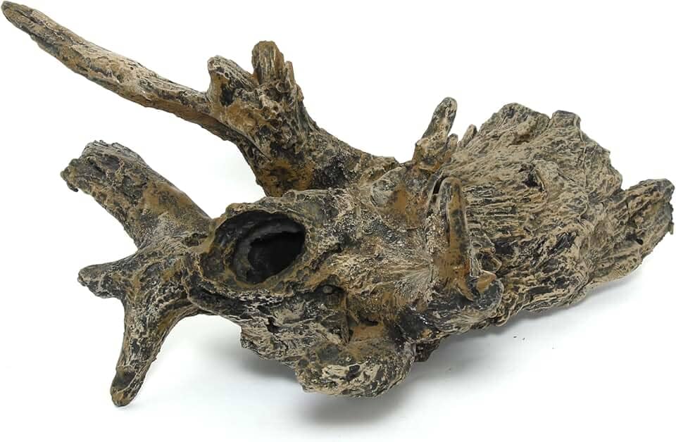 Tocas de Troncos para Peixes e Répteis de Médio Porte | Ornamento de Resina Atóxica para Aquários e Terrários | Pintura Artesanal (Enraizado)