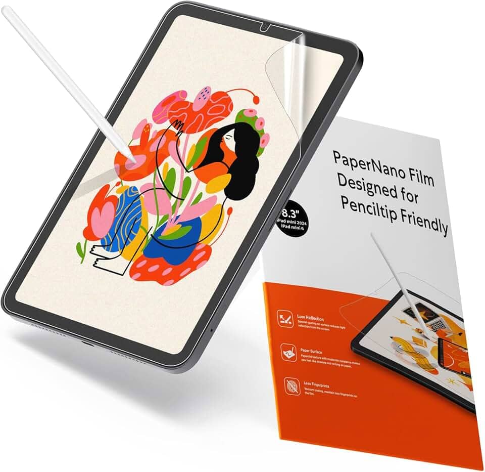 KCT [Pacote com 2] Película Paper compatível com o novo iPad Mini 6 2021 (8,3 polegadas), antirreflexo, antidigitais e película fosca para iPad Mini 6 película protetora de tela 2021/iPad Mini 6ª geração para desenho/escrita, compatível com Apple Pencil