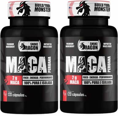 2x Maca Peruana Negra 120 Capsulas 2000mg Black Pura Premium Importada Para Homens e Mulheres Original