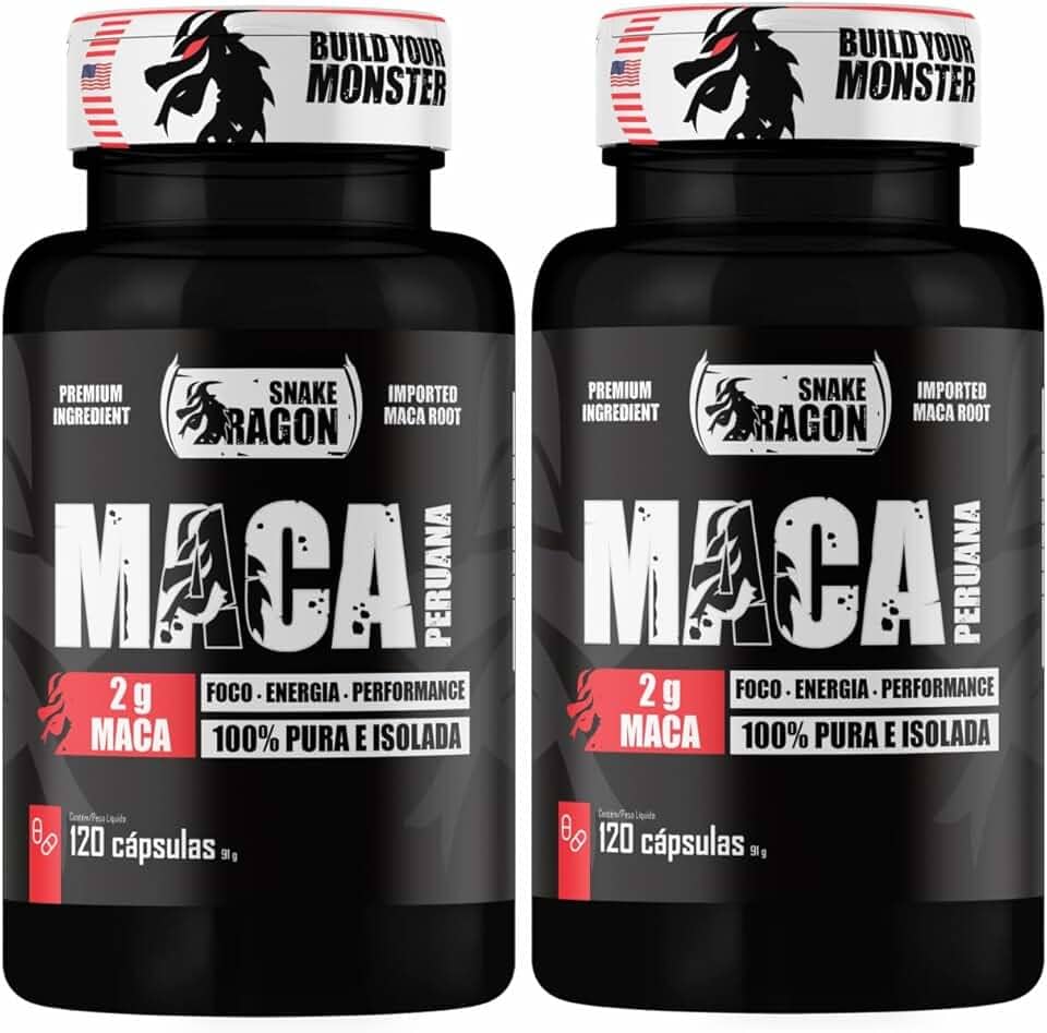 2x Maca Peruana Negra 120 Capsulas 2000mg Black Pura Premium Importada Para Homens e Mulheres Original