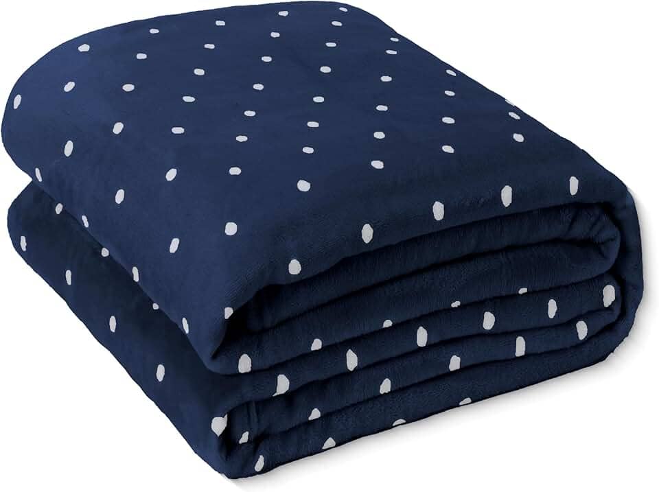 Mantinha Cobertor Casal Manta Microfibra Macia Tecido Aveludado - Toque de Pelúcia, Leve e Aconchegante, Não Amassa, Hipoalergênica - FV Enxovais (Azul Marinho, Casal, Poá)